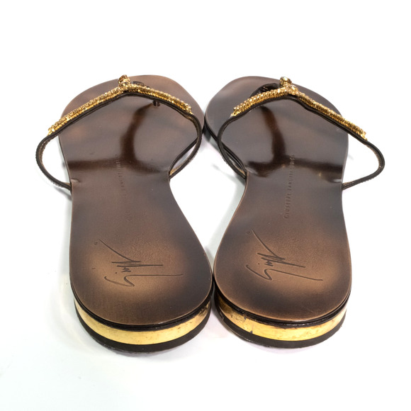Giuseppe Zanotti Womens Fancy Bling Stone Thong Sandals Size 8.5 - Picture 9 of 12